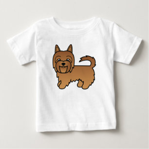 Camiseta De Bebé Dibujo animado de perro Terrier Australiano Rojo