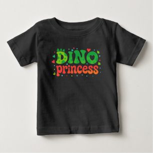 Camiseta De Bebé Dibujo animado de princesa dino linda   Dinosaurio
