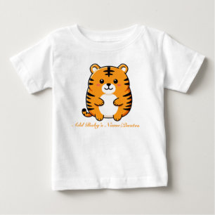 Camiseta De Bebé Dibujo animado de tigre gordito adorable