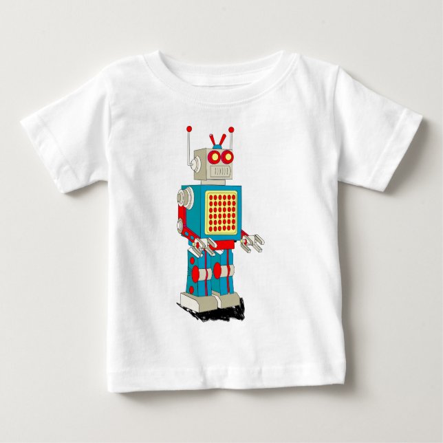 Camiseta De Bebé Dibujo animado del carácter del robot (Anverso)