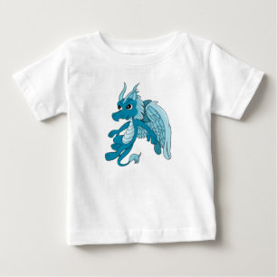 Camiseta De Bebé Dibujo animado del dragón azul