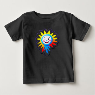 Camiseta De Bebé Dibujo animado del sol alegre con cara sonriente