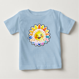 Camiseta De Bebé Dibujo animado del sol alegre con cara sonriente
