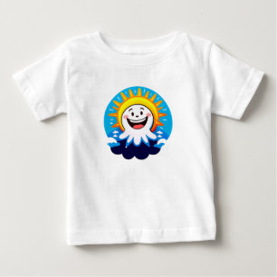 Camiseta De Bebé Dibujo animado del sol alegre con cara sonriente
