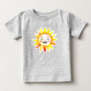 Camiseta De Bebé Dibujo animado del sol alegre con cara sonriente