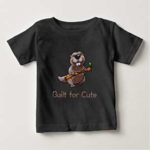 Camiseta De Bebé Dibujo Animado Divertido de Castor – Construido pa