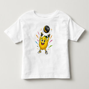 Camiseta De Bebé Dibujo animado divertido de limón levantando pesas