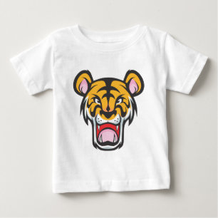Camiseta De Bebé Dibujo animado enojado de encargo del tigre