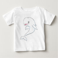 Dibujo animado feliz de la ballena de la beluga
