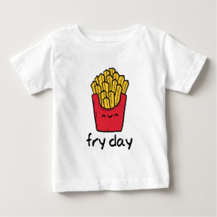 Camiseta De Bebé Dibujo animado feliz de las patatas fritas de