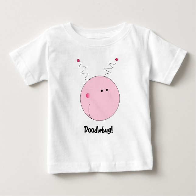 Camiseta De Bebé Dibujo animado lindo del Doodlebug (Anverso)