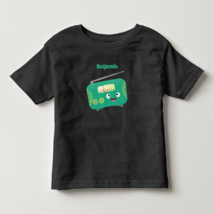 Camiseta De Bebé Dibujo animado retro divertido y lindo de radio 