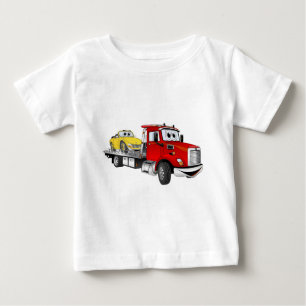 Camiseta De Bebé Dibujo animado rojo del plano de la grúa