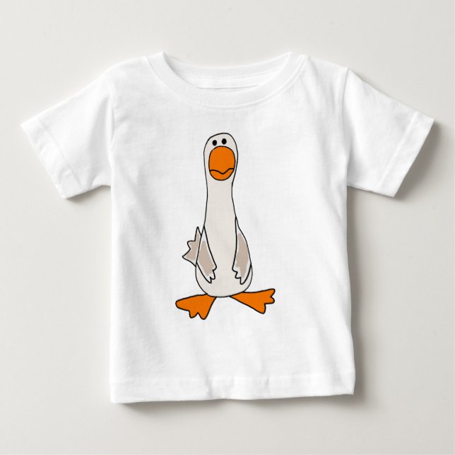 Camiseta De Bebé Dibujo animado triste divertido del ganso (Anverso)