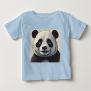 Camiseta De Bebé Dibujo De Arte De Panda De Dibujos Animados