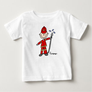 Camiseta De Bebé Dibujo de bombero con palitos