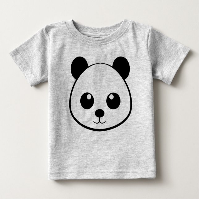 Camiseta De Bebé Dibujo de cara de Panda (Anverso)