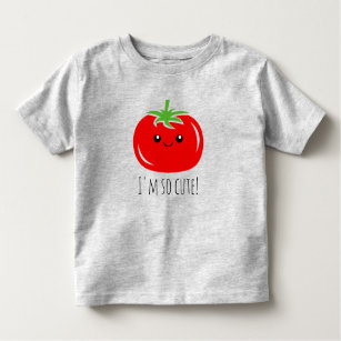 Camiseta De Bebé Dibujo de carita de tomate kawaii