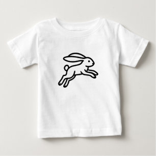 Camiseta De Bebé Dibujo de conejo adorable corriendo