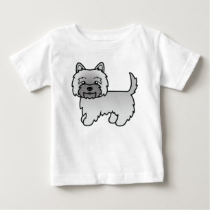 Camiseta De Bebé Dibujo de dibujos animados adorable del perro terr