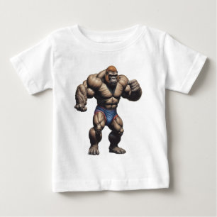 Camiseta De Bebé Dibujo de dibujos animados de arte pop de gorila c