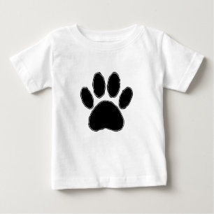 Camiseta De Bebé Dibujo de garras de perro en negro