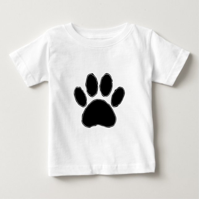 Camiseta De Bebé Dibujo de garras de perro en negro (Anverso)