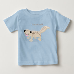 Camiseta De Bebé Dibujo de geco marrón claro manchado lindo estilo 