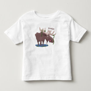 Camiseta De Bebé Dibujo de ilustración de alce feliz divertido