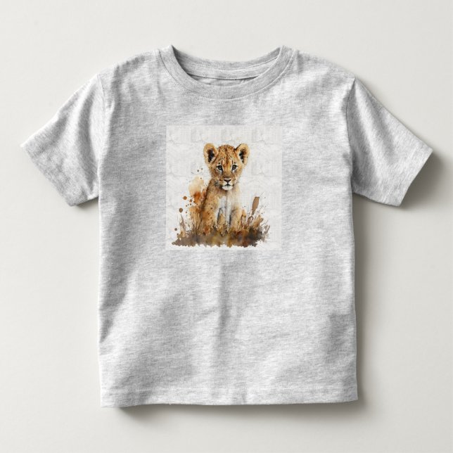 Camiseta De Bebé dibujo de la acuarela del safari - rey del león (Anverso)