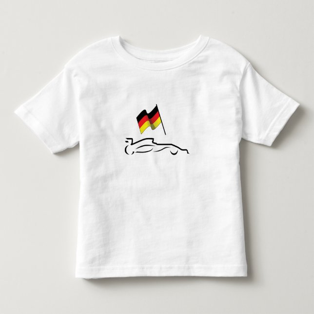 Camiseta De Bebé Dibujo de la línea de coches de carreras con bande (Anverso)