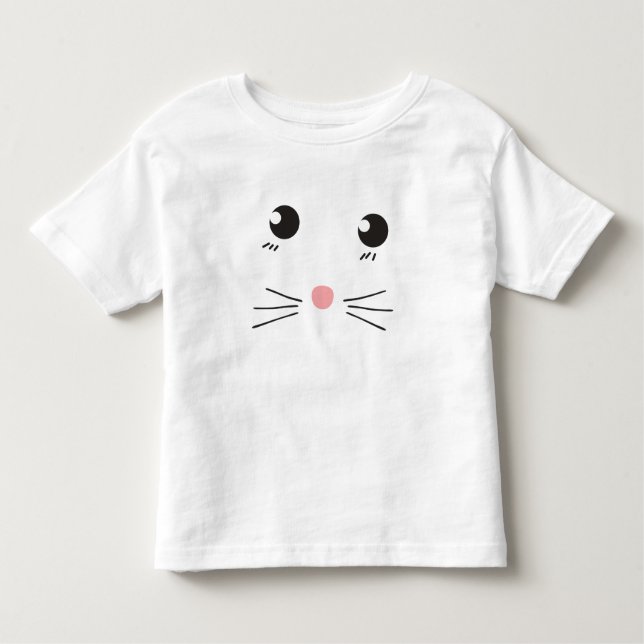 Camiseta De Bebé Dibujo de la línea de la cara del gato (Anverso)