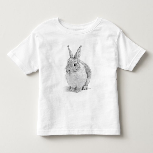 Camiseta De Bebé Dibujo de lápiz de día de conejo (Anverso)