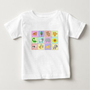 Camiseta De Bebé Dibujo de niños lindos abeja perro vaca elefante l