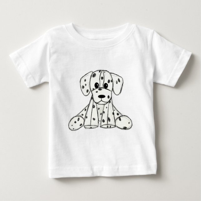 Camiseta De Bebé Dibujo de perros rellenos dálmatas esquema simple  (Anverso)