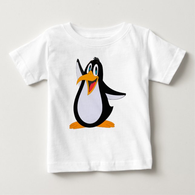 Camiseta De Bebé Dibujo de Pingüino Feliz (Anverso)