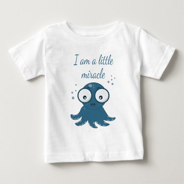 Camiseta De Bebé dibujo de pulpo soy un pequeño milagro (Anverso)