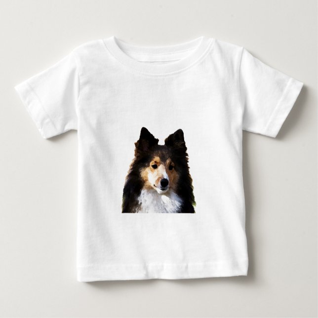 Camiseta De Bebé Dibujo de Sheltie Dog (Anverso)