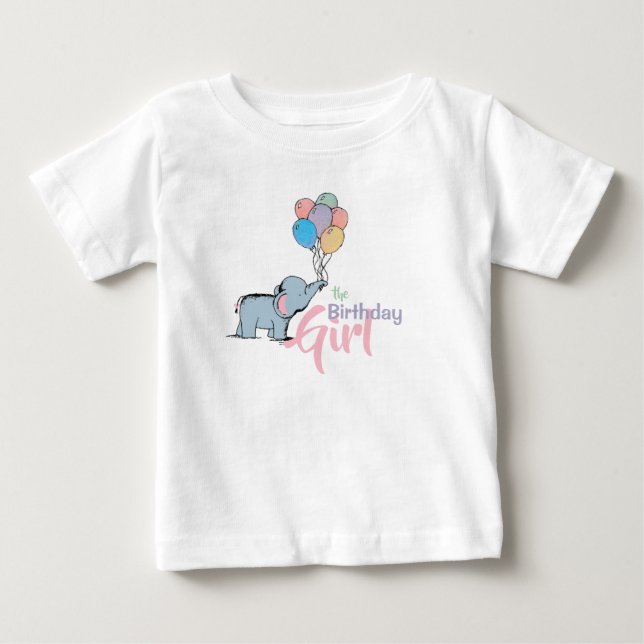 Camiseta De Bebé Dibujo de un elefante pastel de cumpleaños (Anverso)