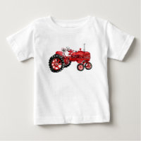 Dibujo del tractor rojo antiguo