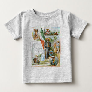 Camiseta De Bebé Dibujo del vintage: Collage de México