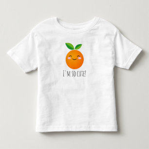 Camiseta De Bebé Dibujo facial de naranja kawaii pequeño