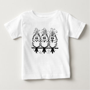 Camiseta De Bebé Dibujos Animados de Pájaros Divertidos-56456