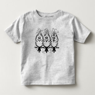 Camiseta De Bebé Dibujos Animados de Pájaros Divertidos-56456