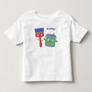 Camiseta De Bebé Dibujos animados de pinceles y pinturas lindos