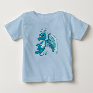 Camiseta De Bebé Dibujos animados del dragón azul