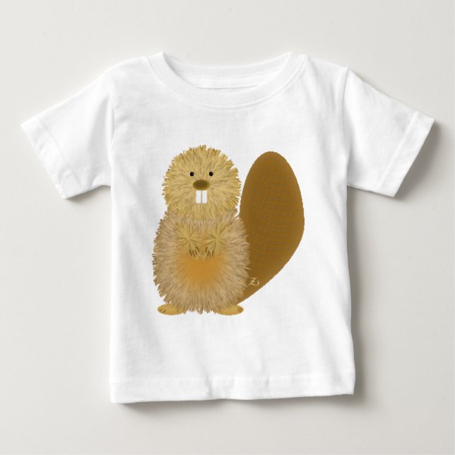 Camiseta De Bebé Dibujos animales adorables: Castor (Anverso)