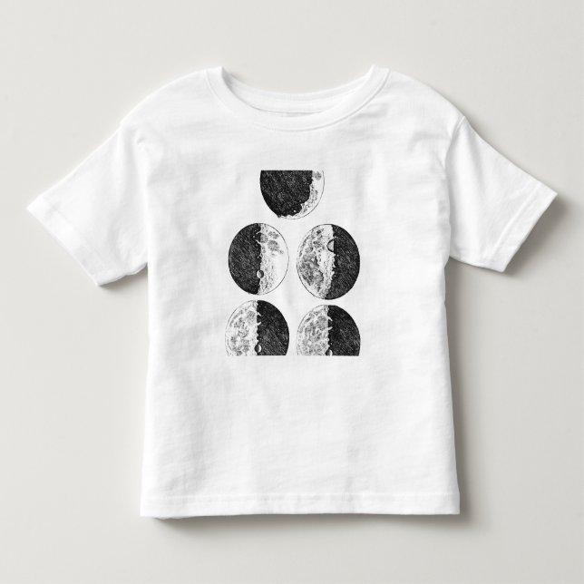 Camiseta De Bebé Dibujos de Galileo de las fases de la luna (Anverso)