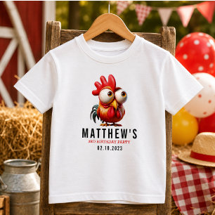 Camiseta De Bebé Dibujos divertidos de gallos para cumpleaños de 3