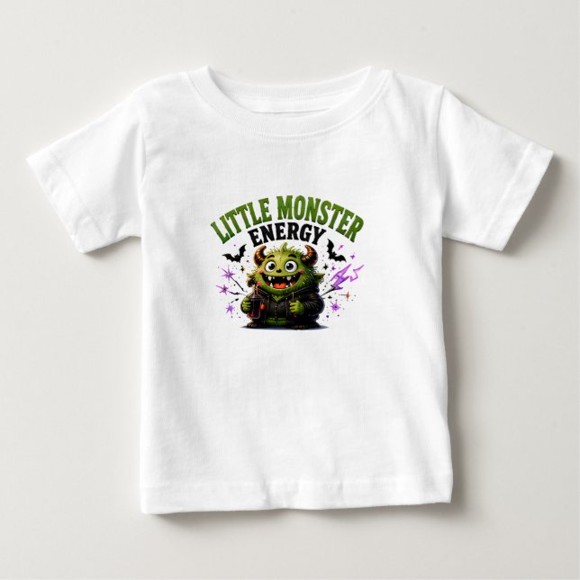 Camiseta De Bebé 🎃 Dicho de Halloween de Monstruo Adorable 👹 (Anverso)